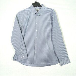Falls Creek Easy Care Tailored Fit Men's XL Blue White Striped Button Up Shirt